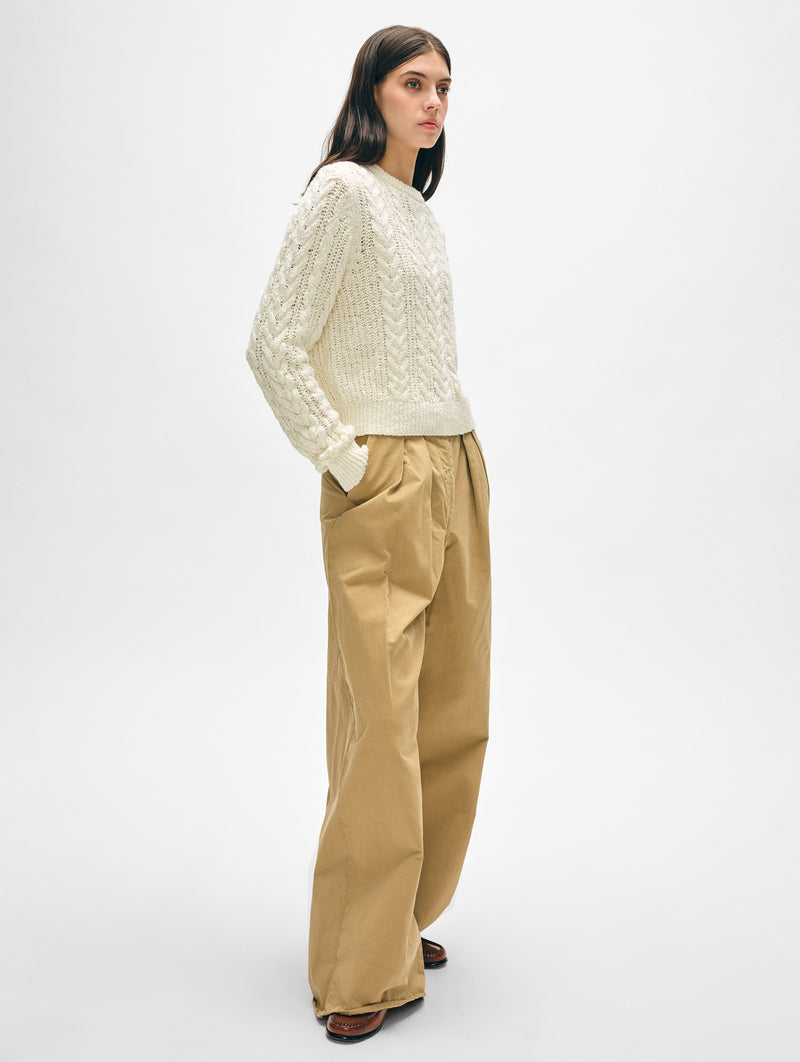 Cotton Cable Crewneck