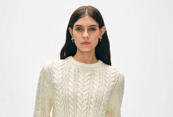 Cotton Cable Crewneck