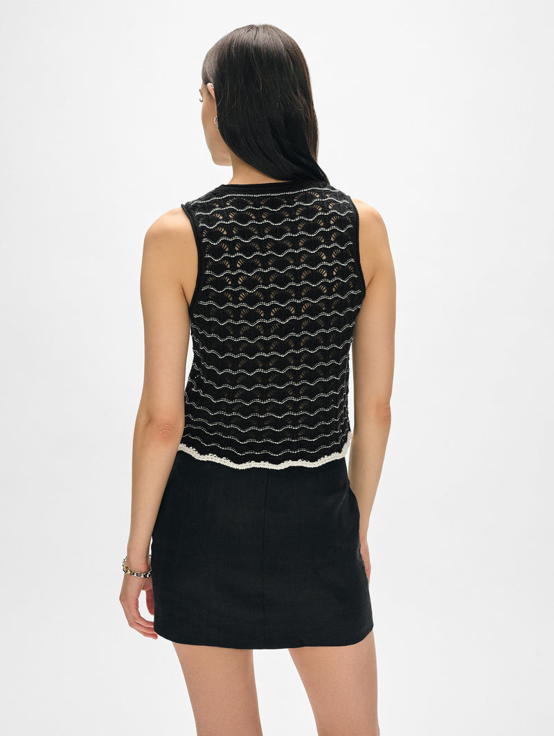 Cotton Pointelle Stitch Tank