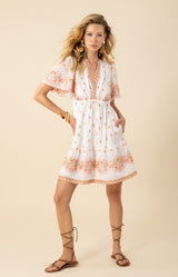 Milan Embroidered Organza Dress