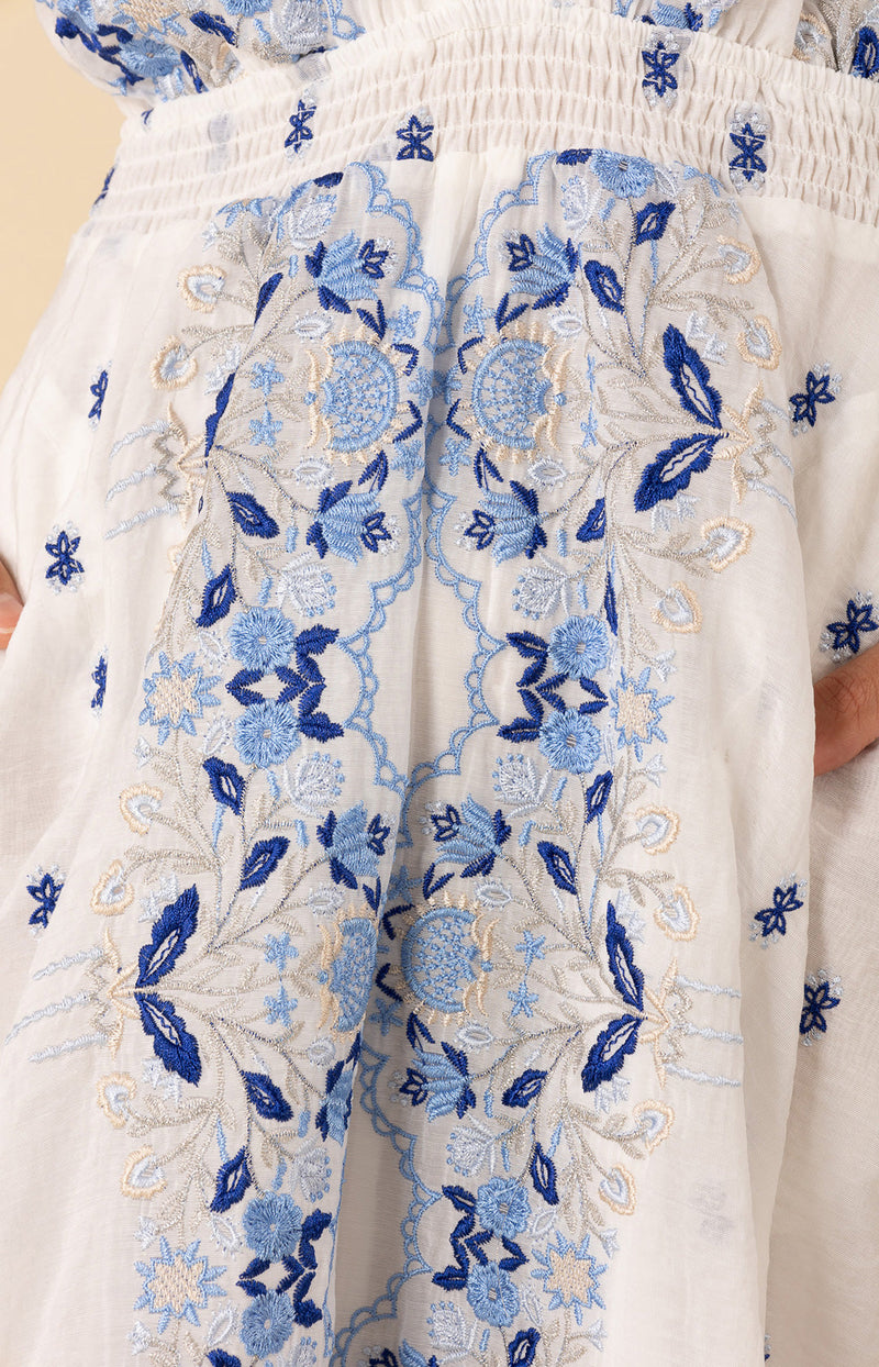 Elianna Embroidered Organza Maxi Dress