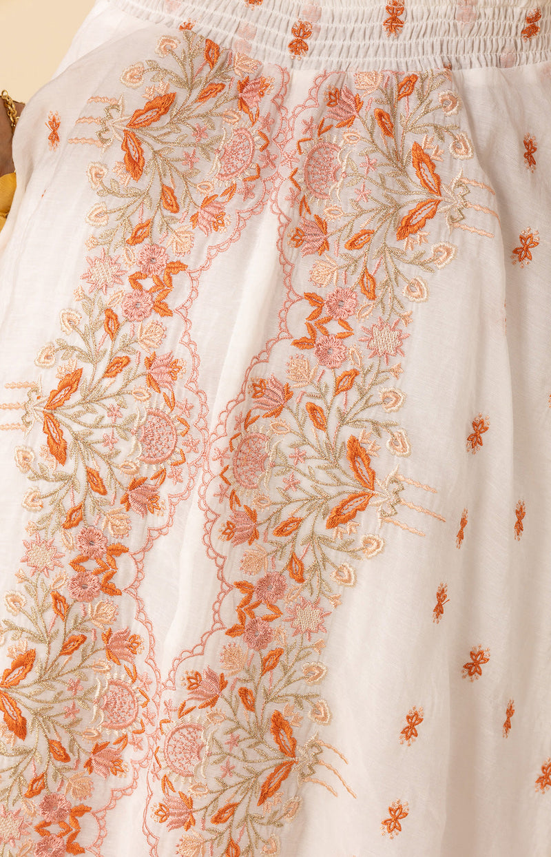 Elianna Embroidered Organza Maxi Dress