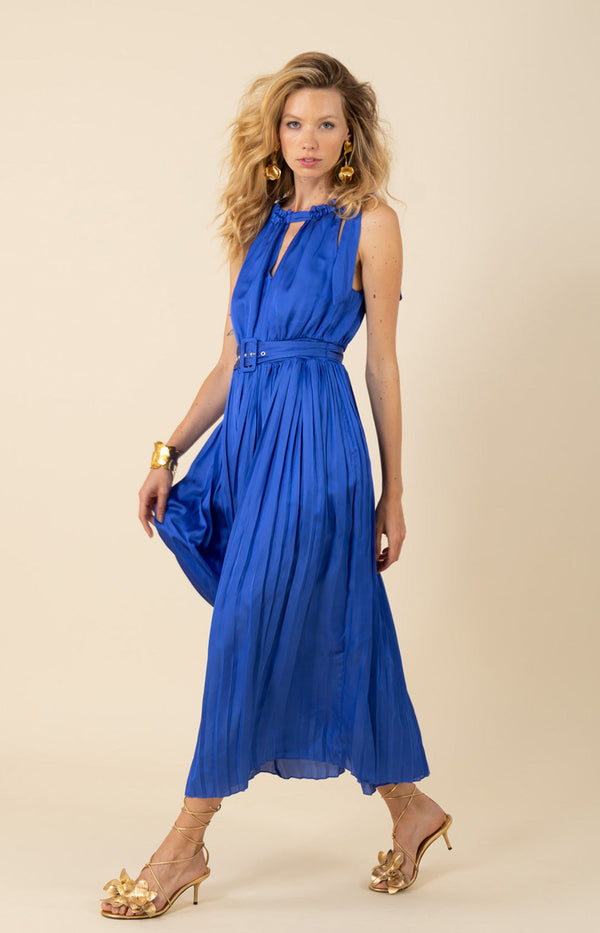 Chelsea Chiffon Pleated Solid Dress