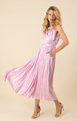 Chelsea Chiffon Pleated Solid Dress
