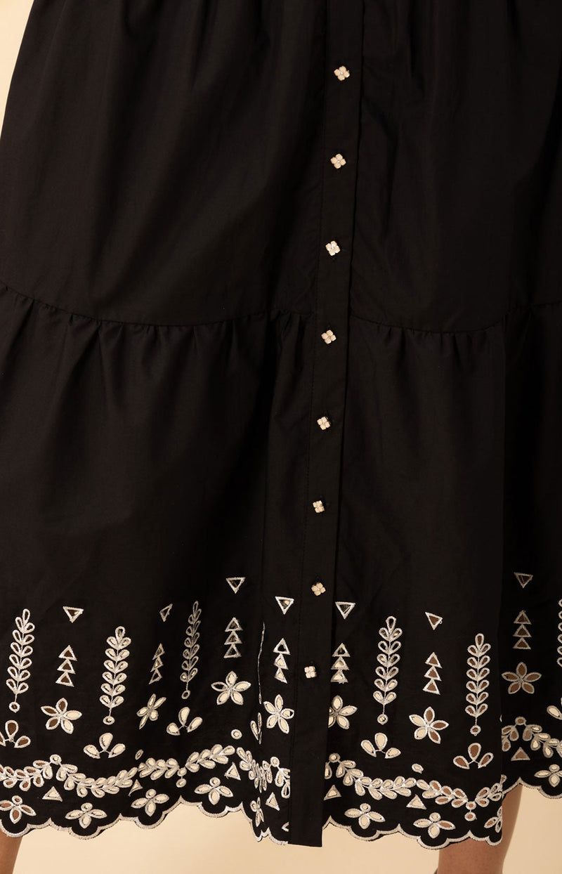 Martha Embroidered Poplin Maxi Dress