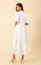 Martha Embroidered Poplin Maxi Dress