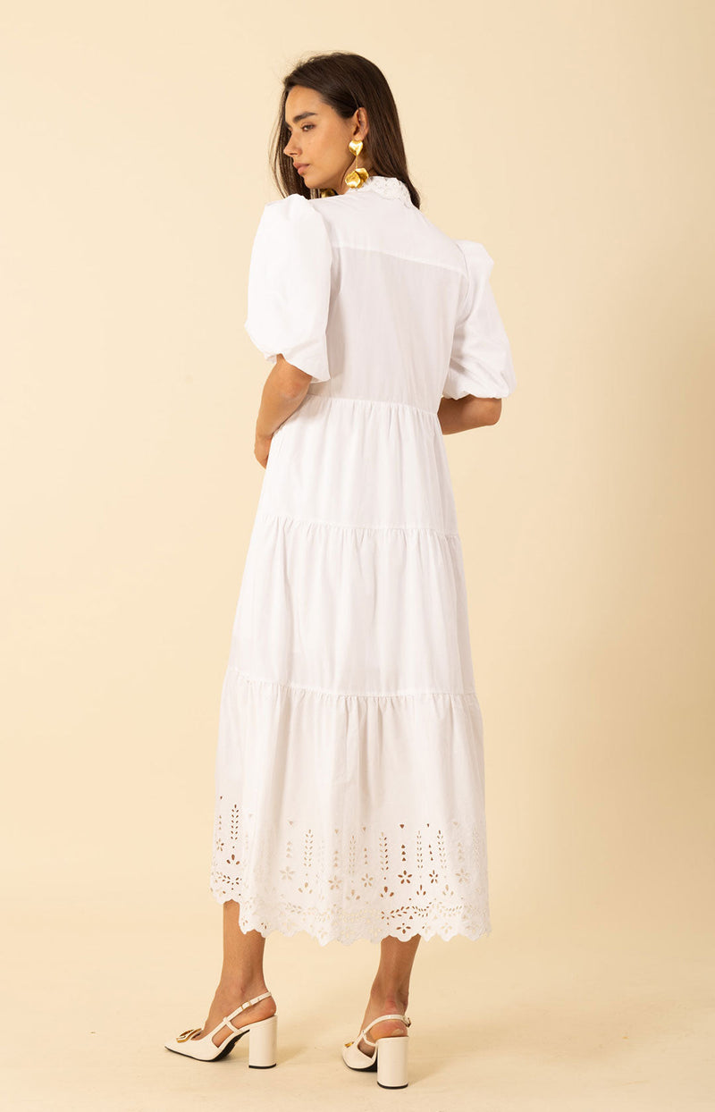 Martha Embroidered Poplin Maxi Dress