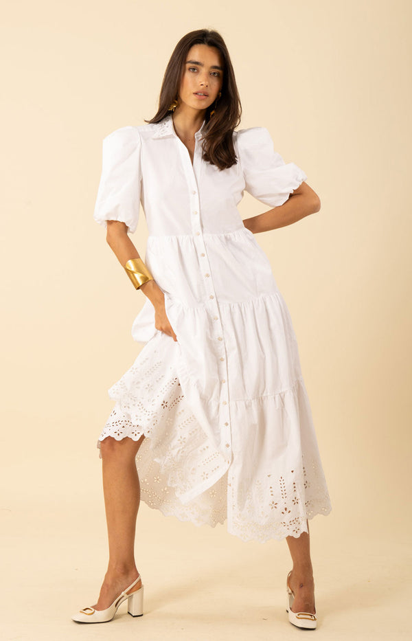 Martha Embroidered Poplin Maxi Dress